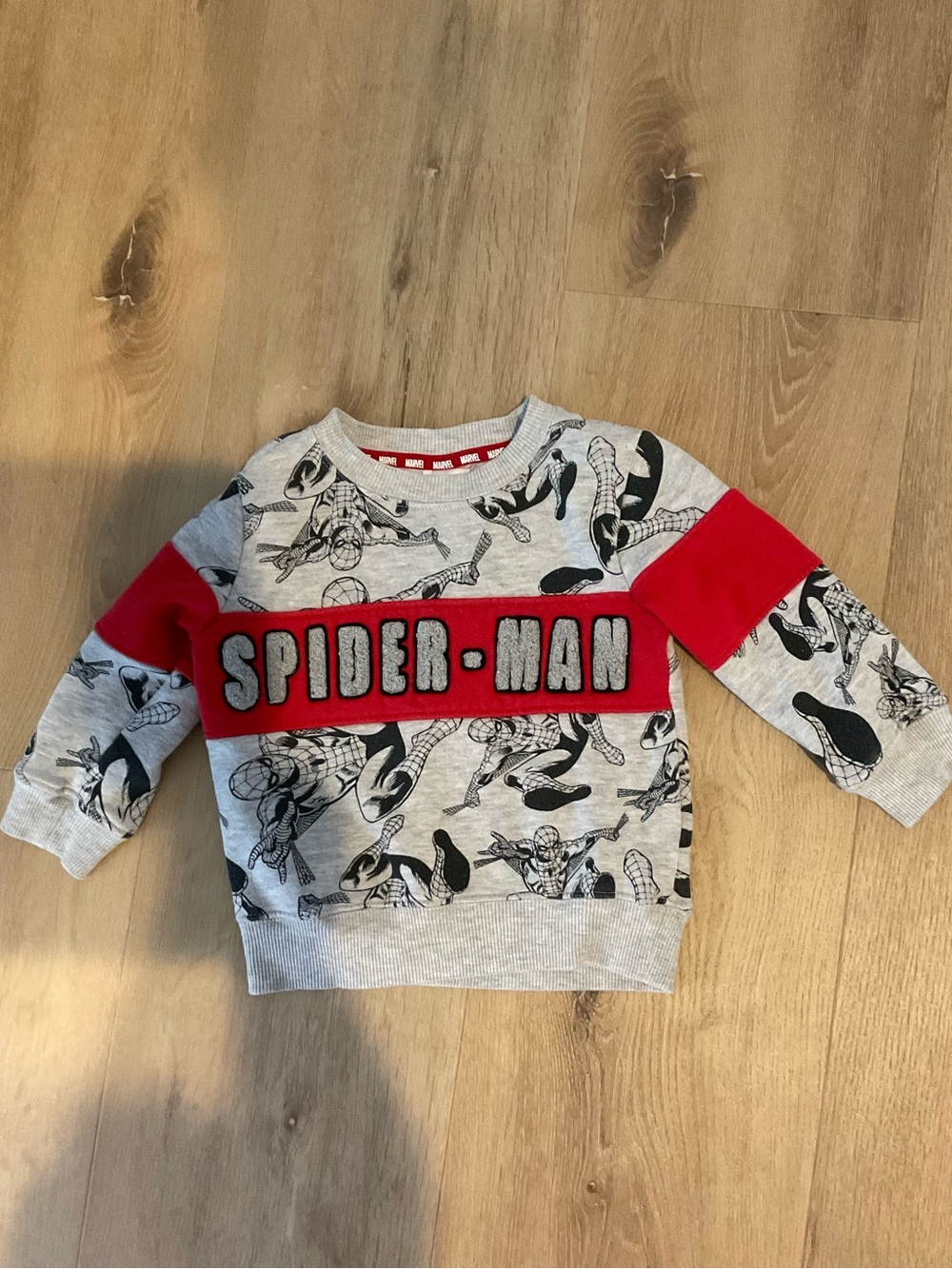 Marvel Spider-Man Red & Gray Graphic Sweatshirt